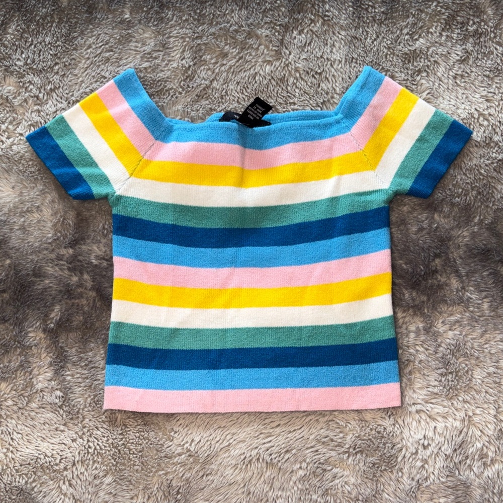 Forever21 Rainbow Striped Crop Top 🌈